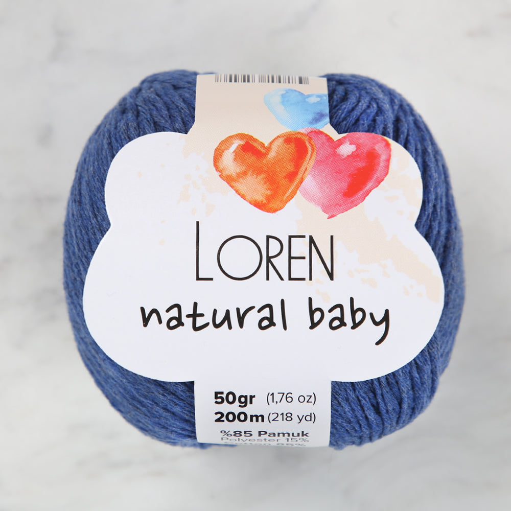 Loren Natural Baby Yarn, Denim Blue - R101