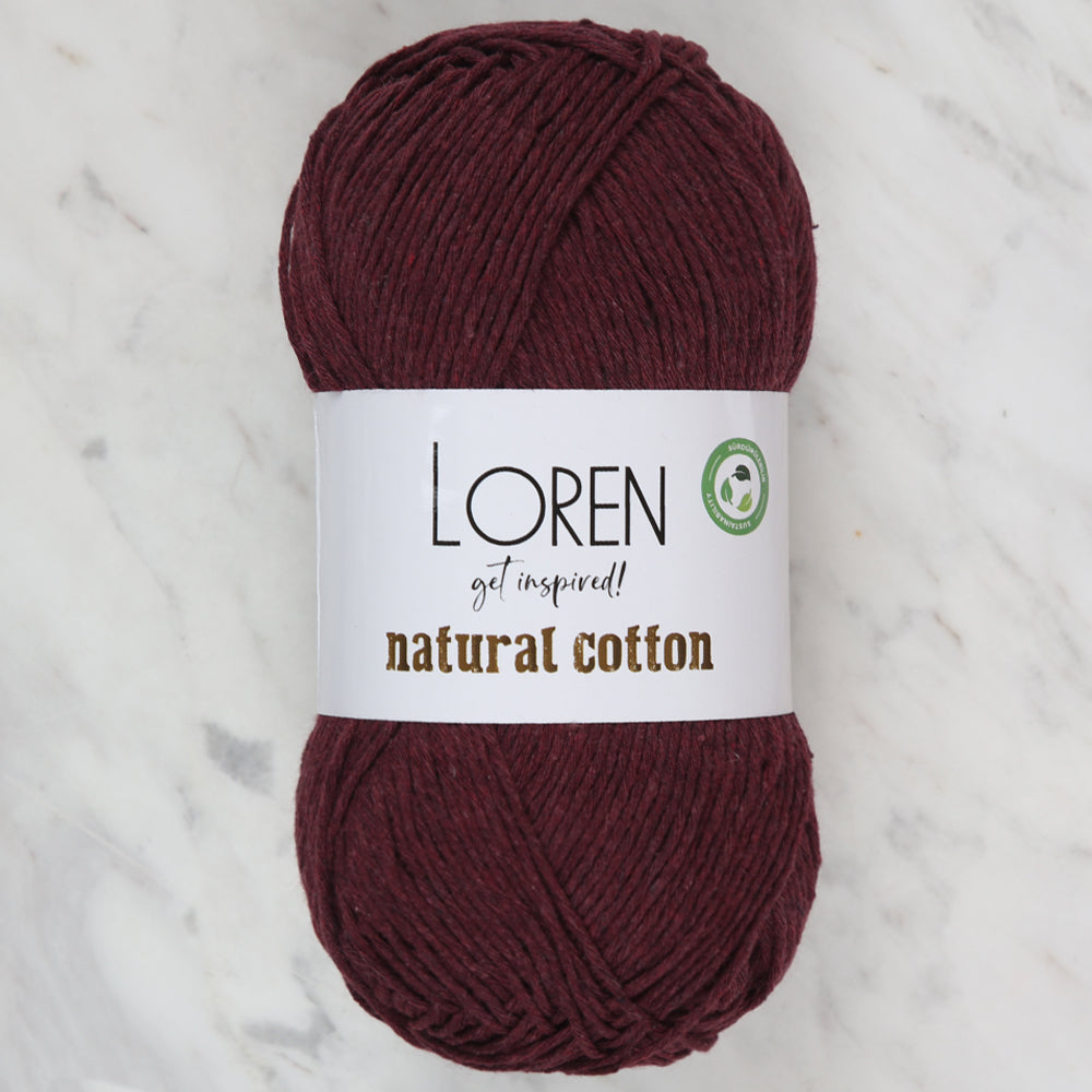 Loren Natural Cotton Yarn, Claret Red - R107