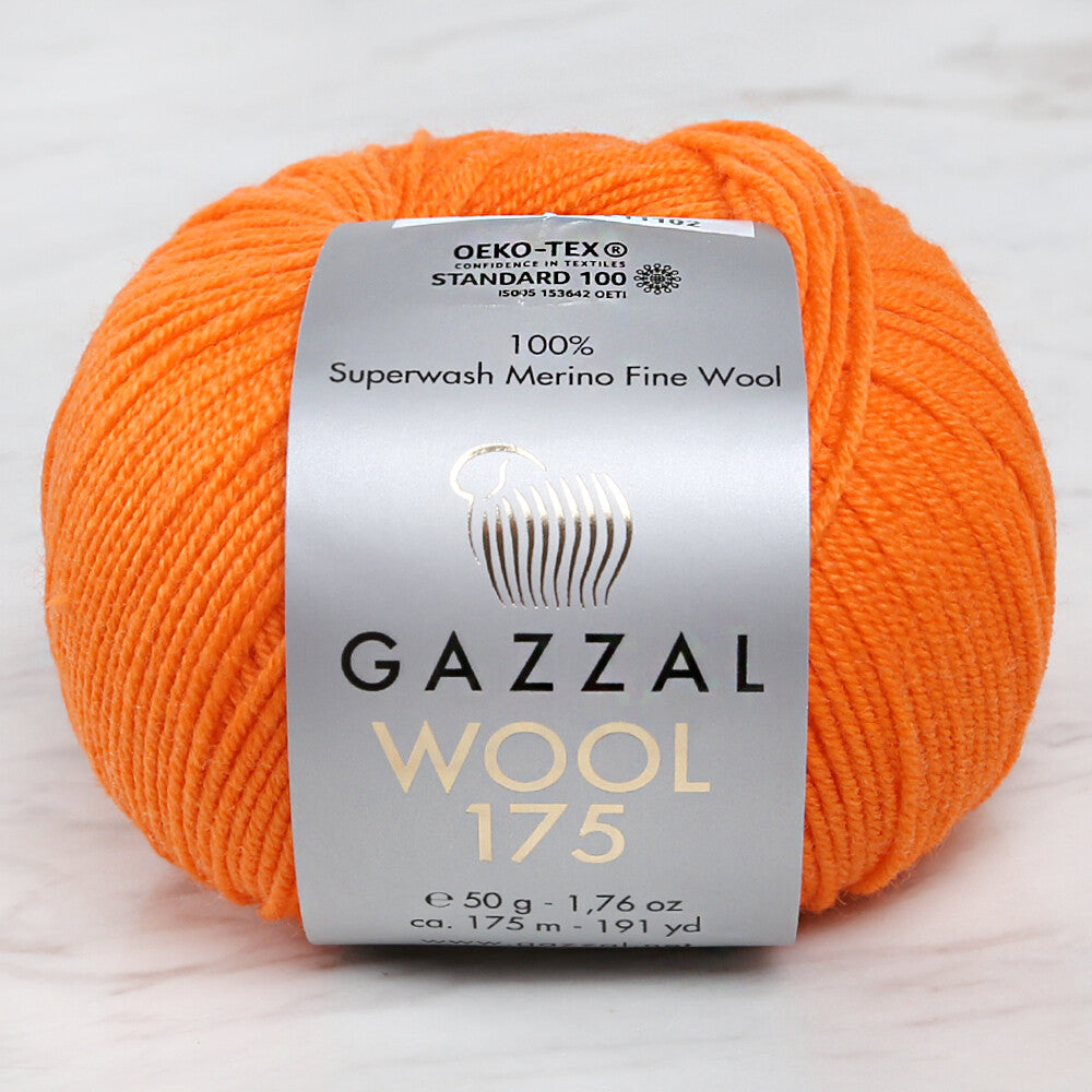 Gazzal Wool 175 50 Gr Yarn, Orange - 354