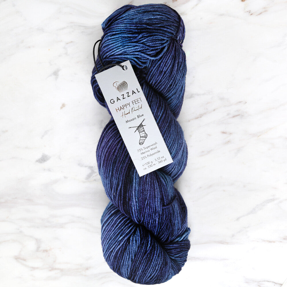 Gazzal Happy Feet Knitting Yarn, Variegated - 3256