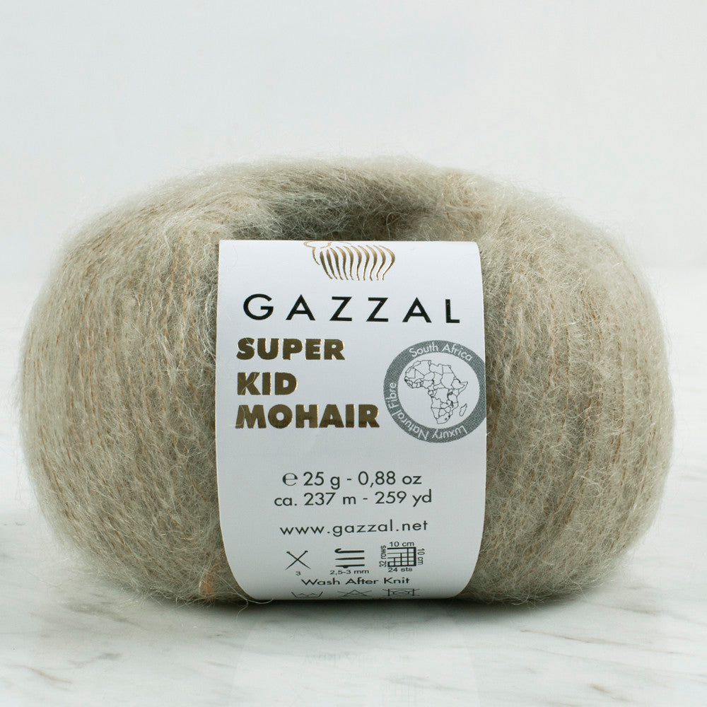 Gazzal Super Kid Mohair  25 Gr Knitting Yarn, Stone - 64407