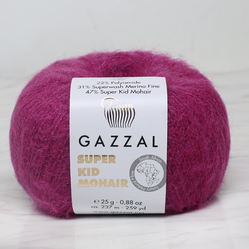 Gazzal Super Kid Mohair 25 Gr Knitting Yarn, Plum - 64415