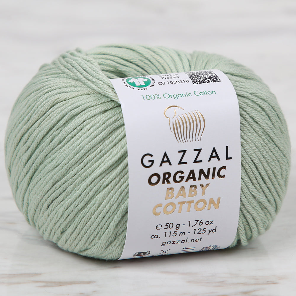 Gazzal Organic Baby Cotton Yarn, Green - 448