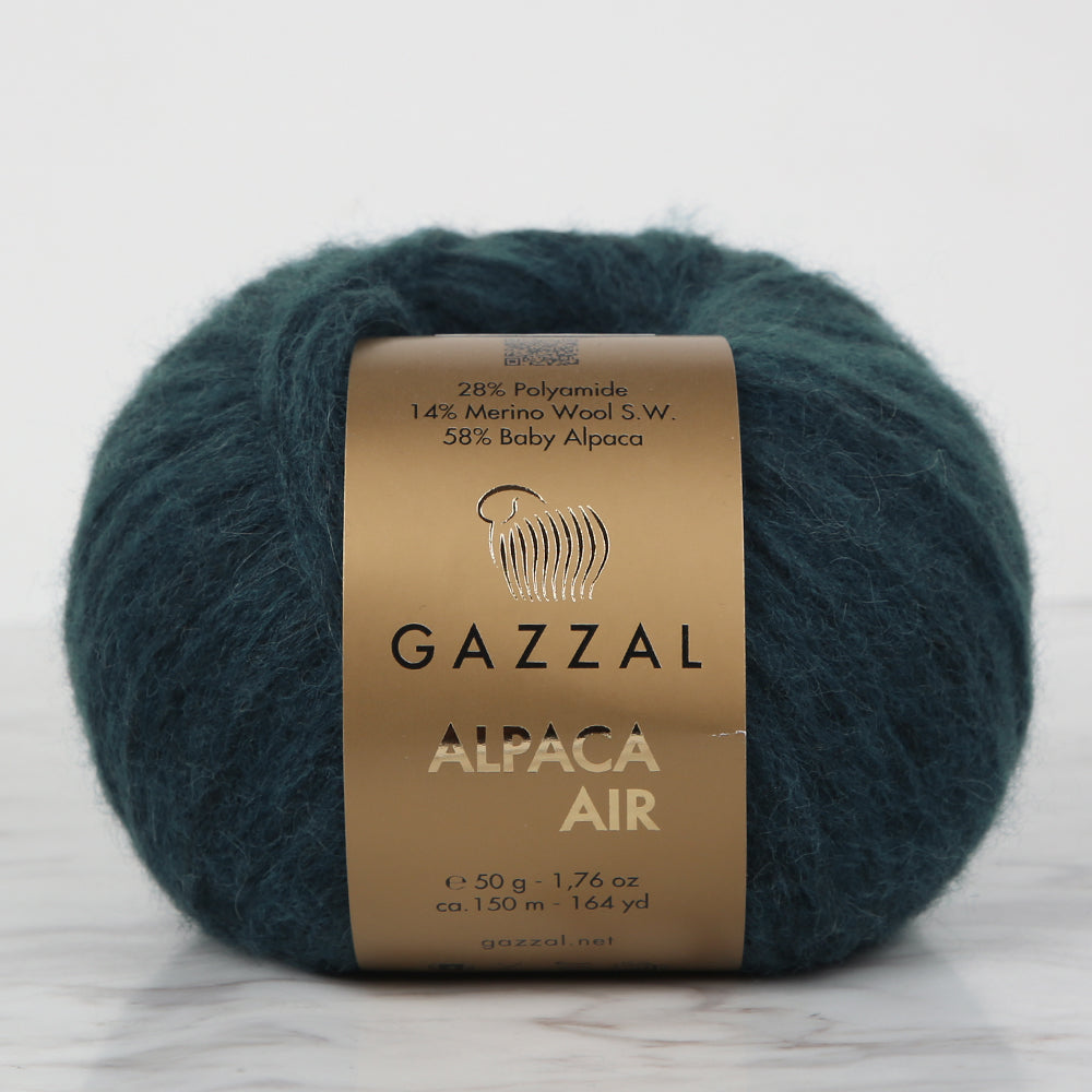 Gazzal Alpaca Air Knitting Yarn, Petrol Green - C:106