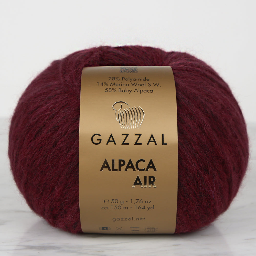 Gazzal Alpaca Air Knitting Yarn, Claret Red - C:104