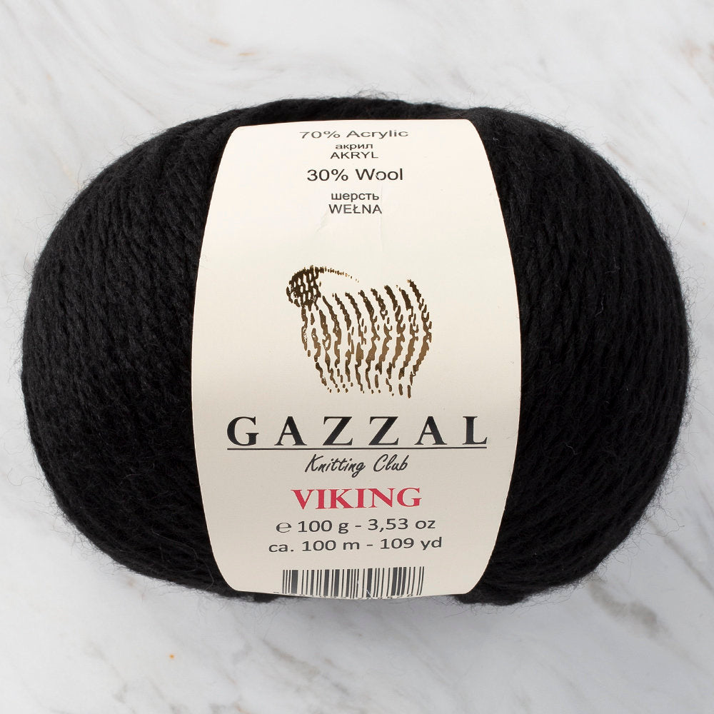 Gazzal Viking Yarn, Black - C4018
