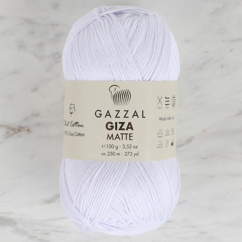 Gazzal Giza Matte Yarn, Optic White - 5550