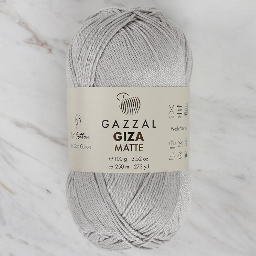 Gazzal Giza Matte Yarn, Light Grey - 5556