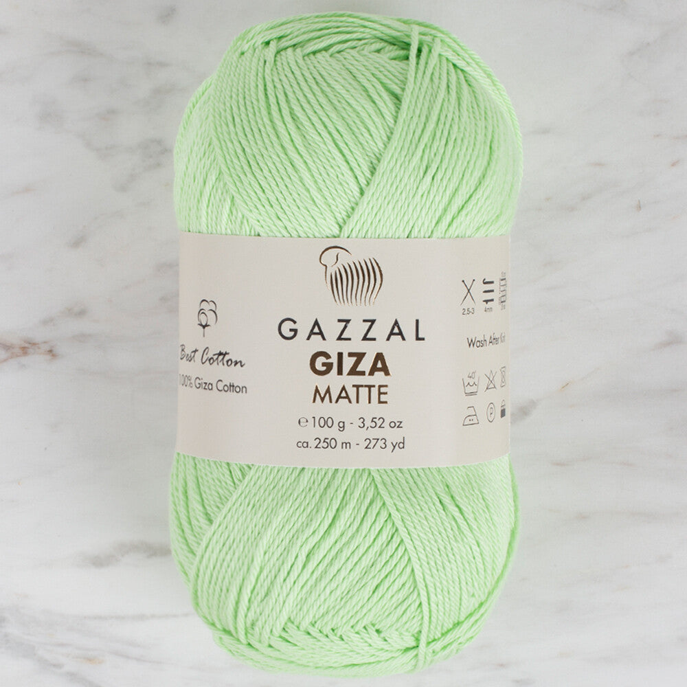 Gazzal Giza Matte Yarn, Light Green - 5558