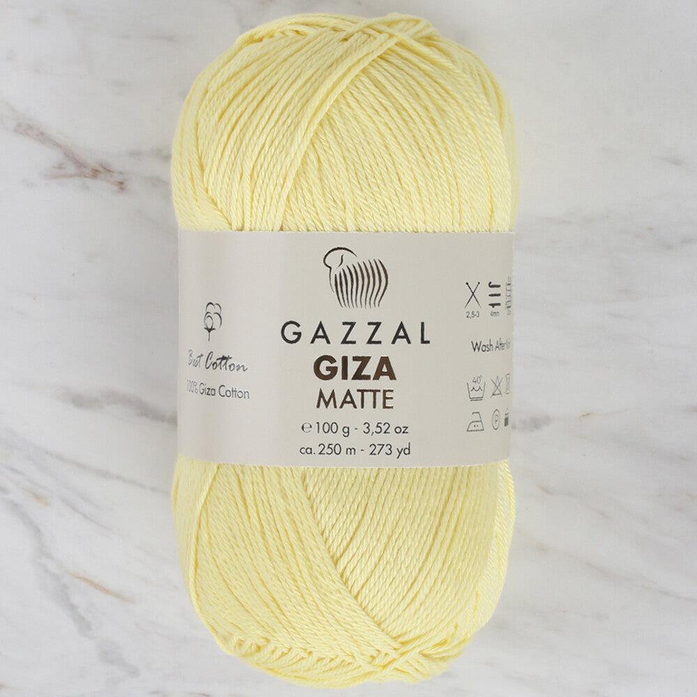 Gazzal Giza Matte Yarn, Light Yellow - 5559