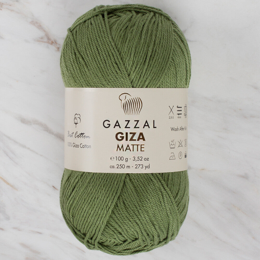 Gazzal Giza Matte Yarn, Green - 5562
