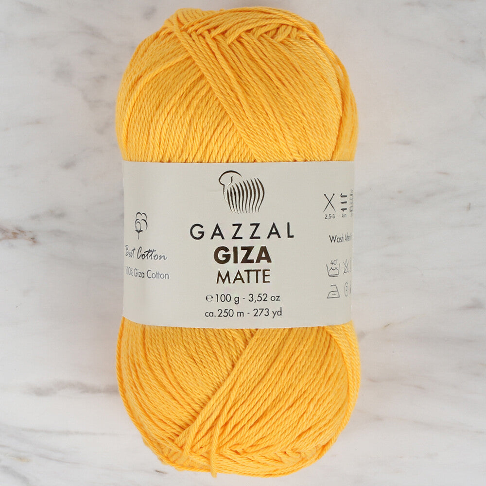 Gazzal Giza Matte Yarn, Yellow - 5564