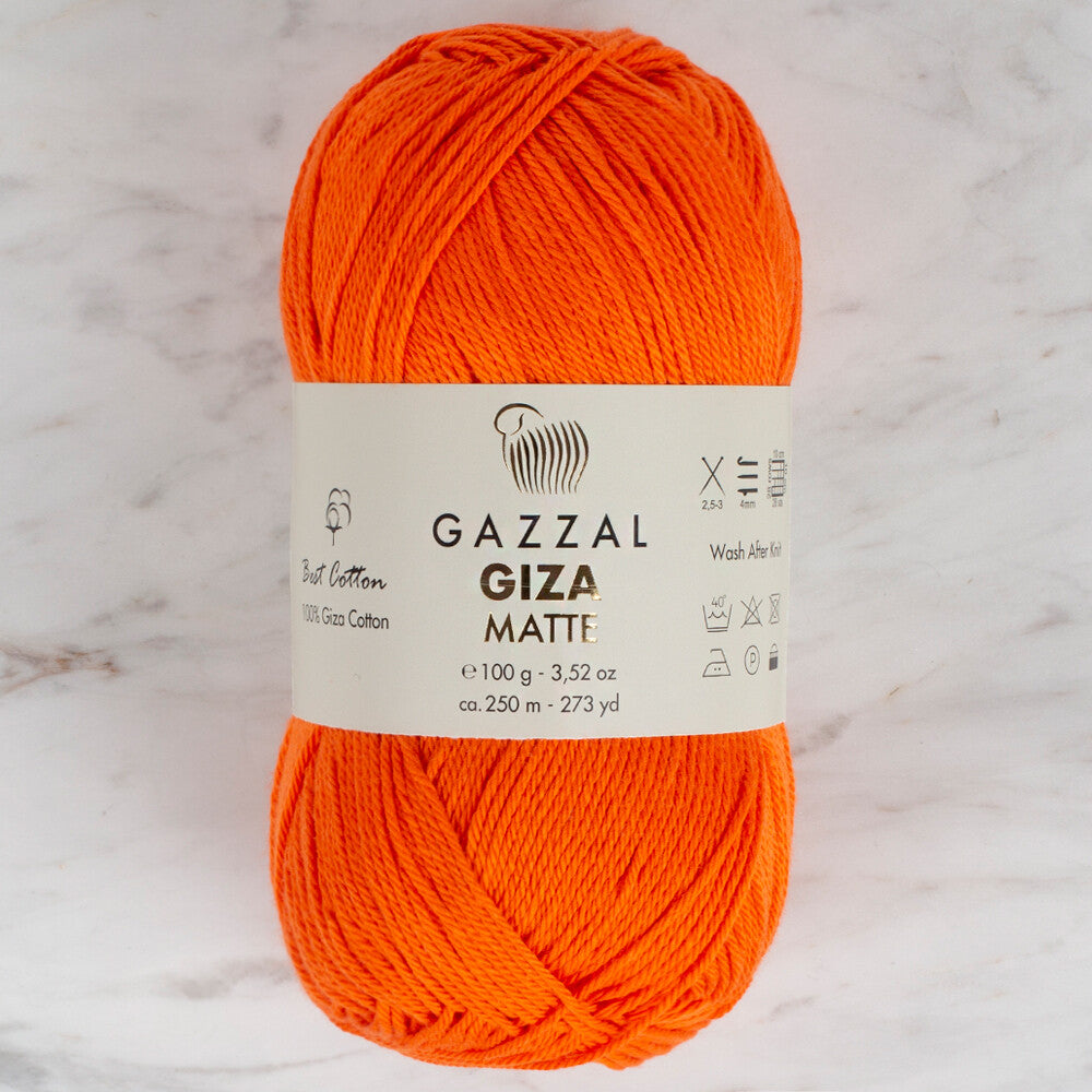 Gazzal Giza Matte Yarn, Orange - 5565