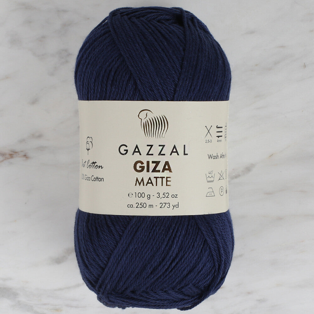 Gazzal Giza Matte Yarn, Navy Blue - 5576