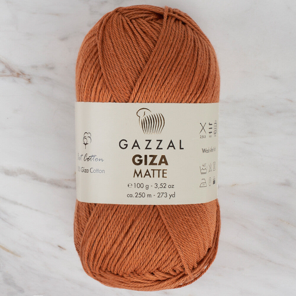 Gazzal Giza Matte Yarn, Cinnamon - 5584