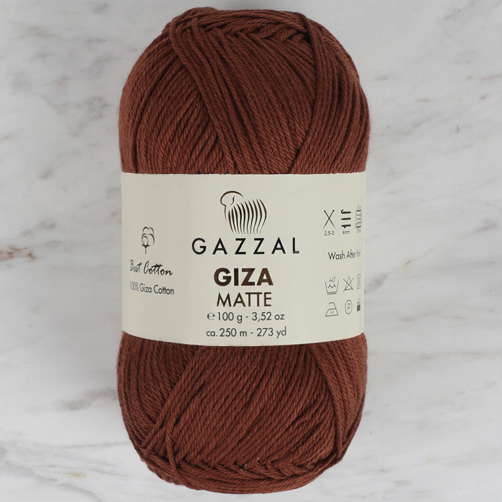 Gazzal Giza Matte Yarn, Brown - 5585