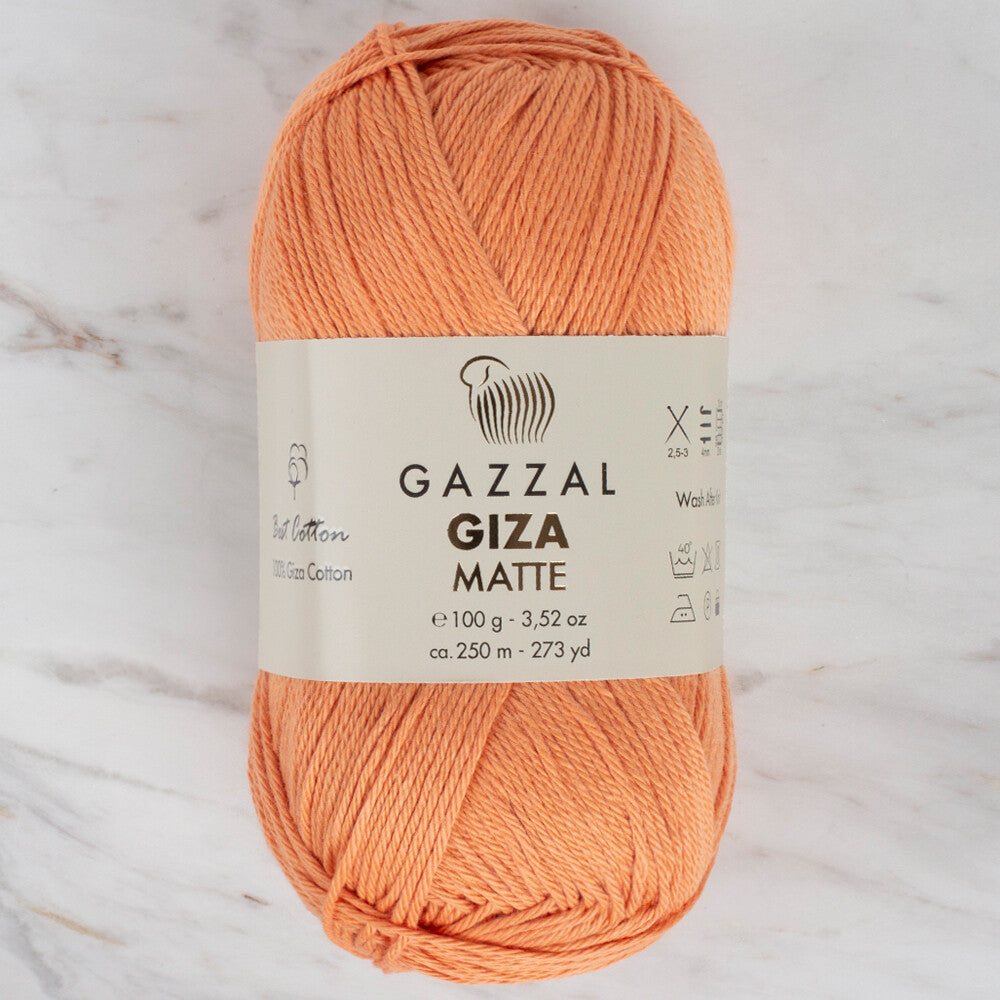 Gazzal Giza Matte Yarn, Orange - 5593