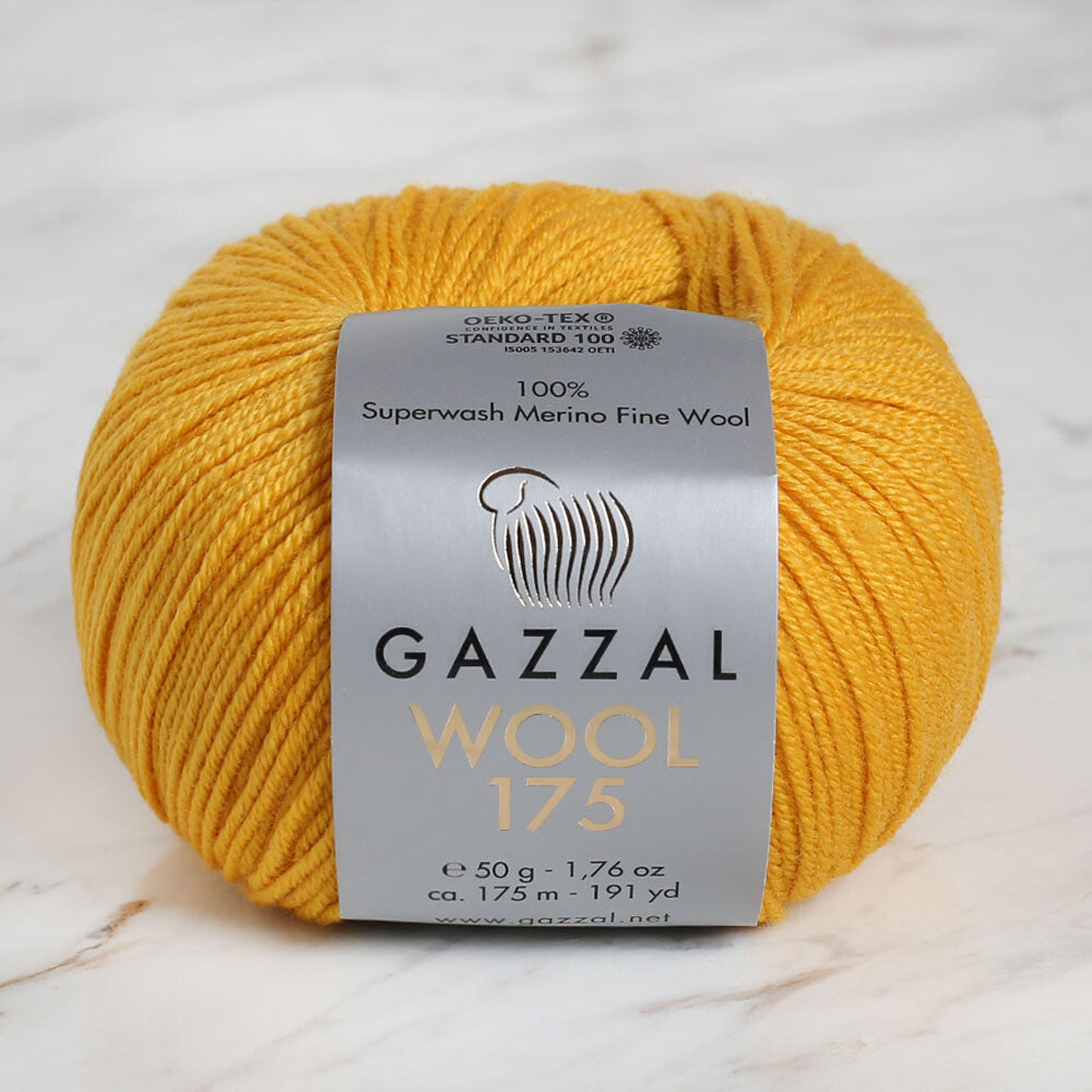 Gazzal Wool 175 50 Gr Yarn, Mustard - 312