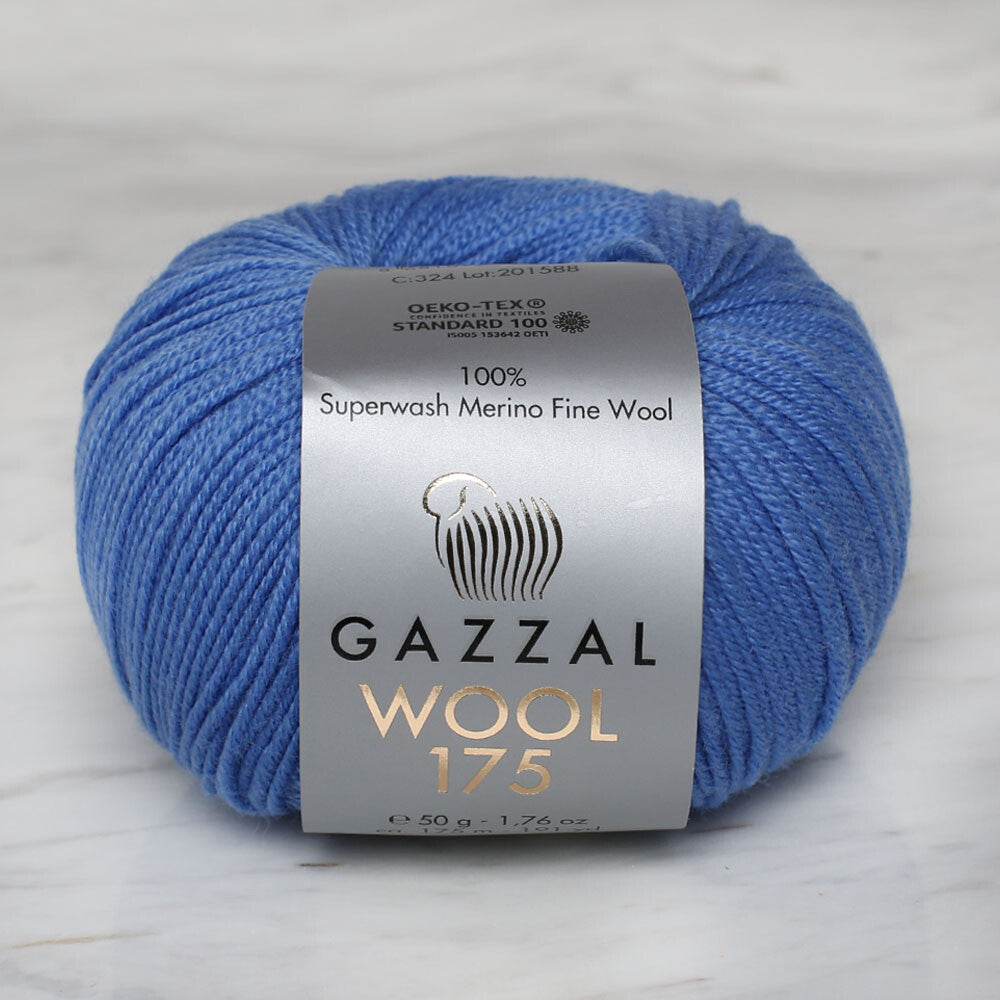 Gazzal Wool 175 50 Gr Yarn, Blue - 324