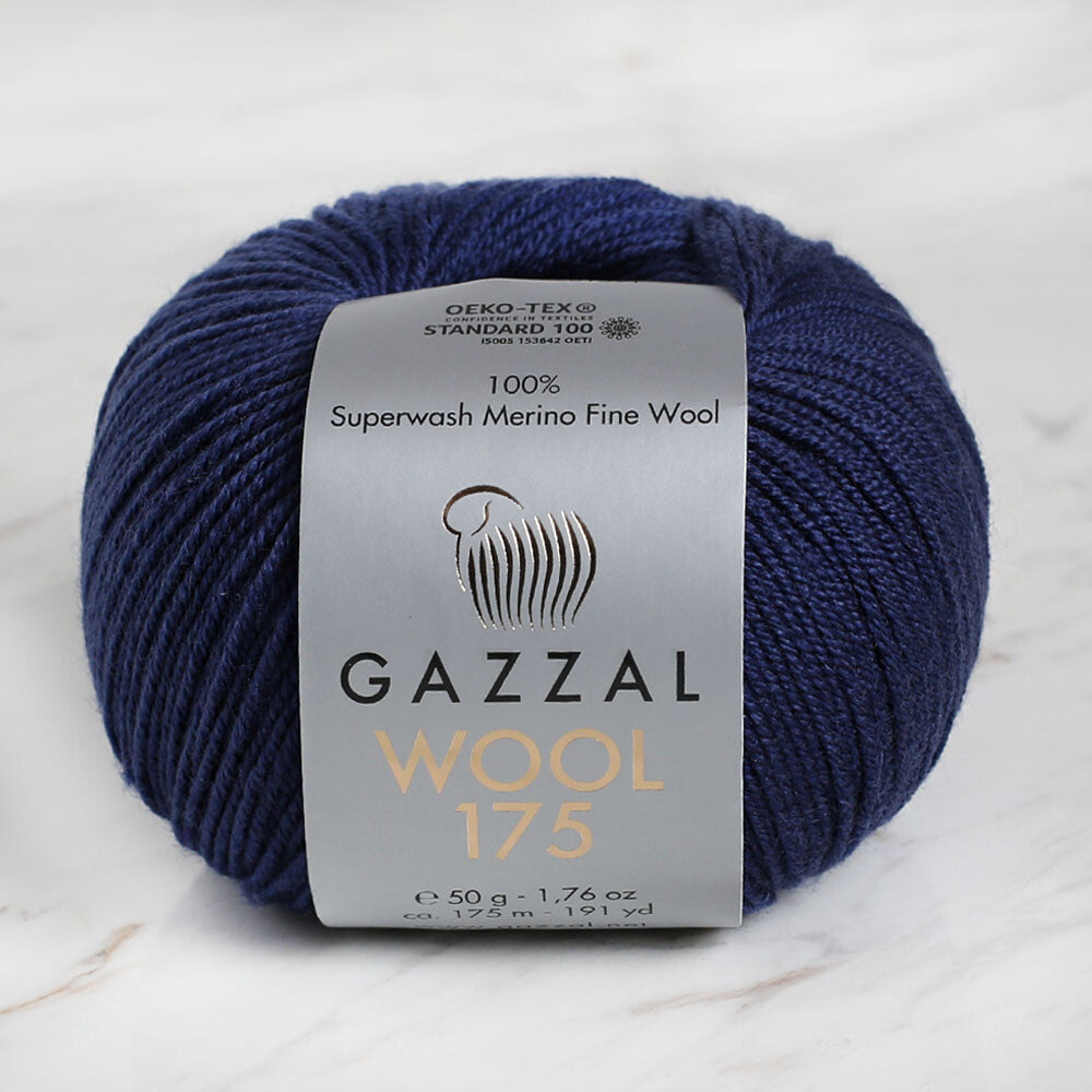 Gazzal Wool 175 50 Gr Yarn, Light Navy Blue - 327