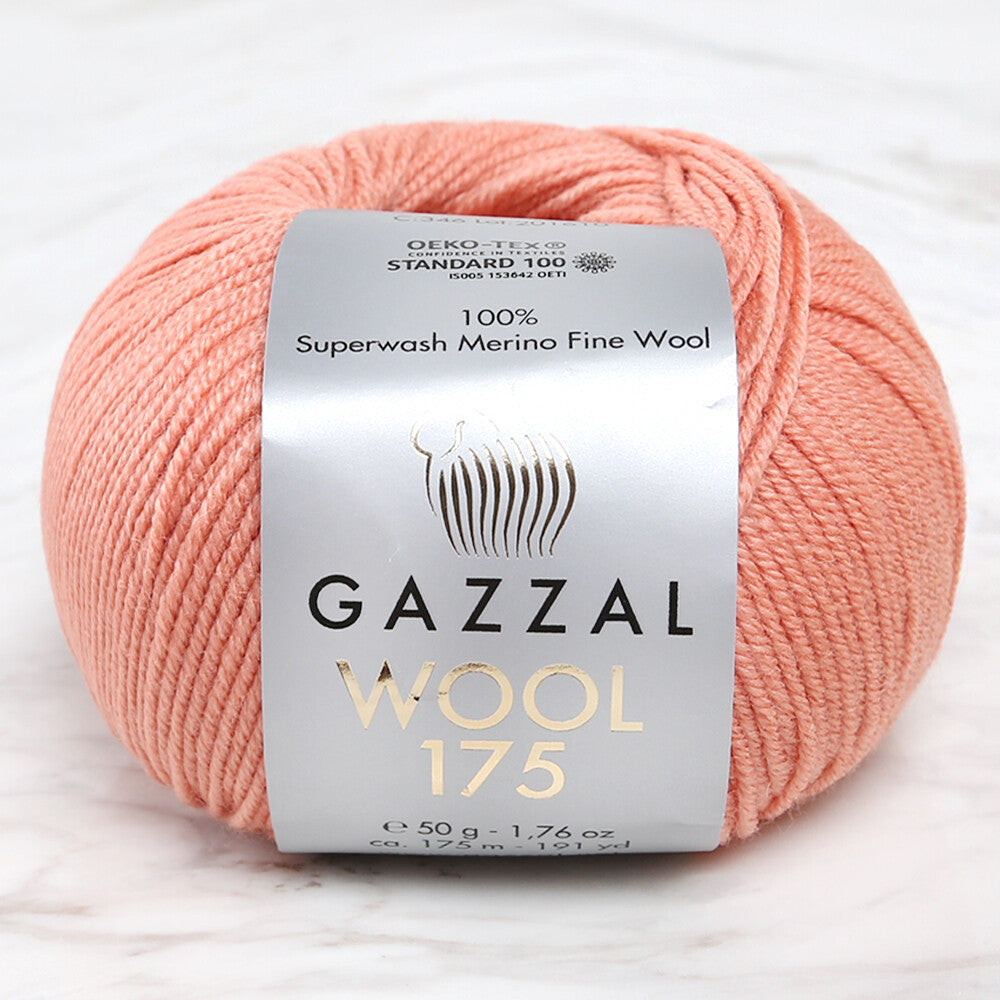 Gazzal Wool 175 50 Gr Yarn, Dark Salmon - 346