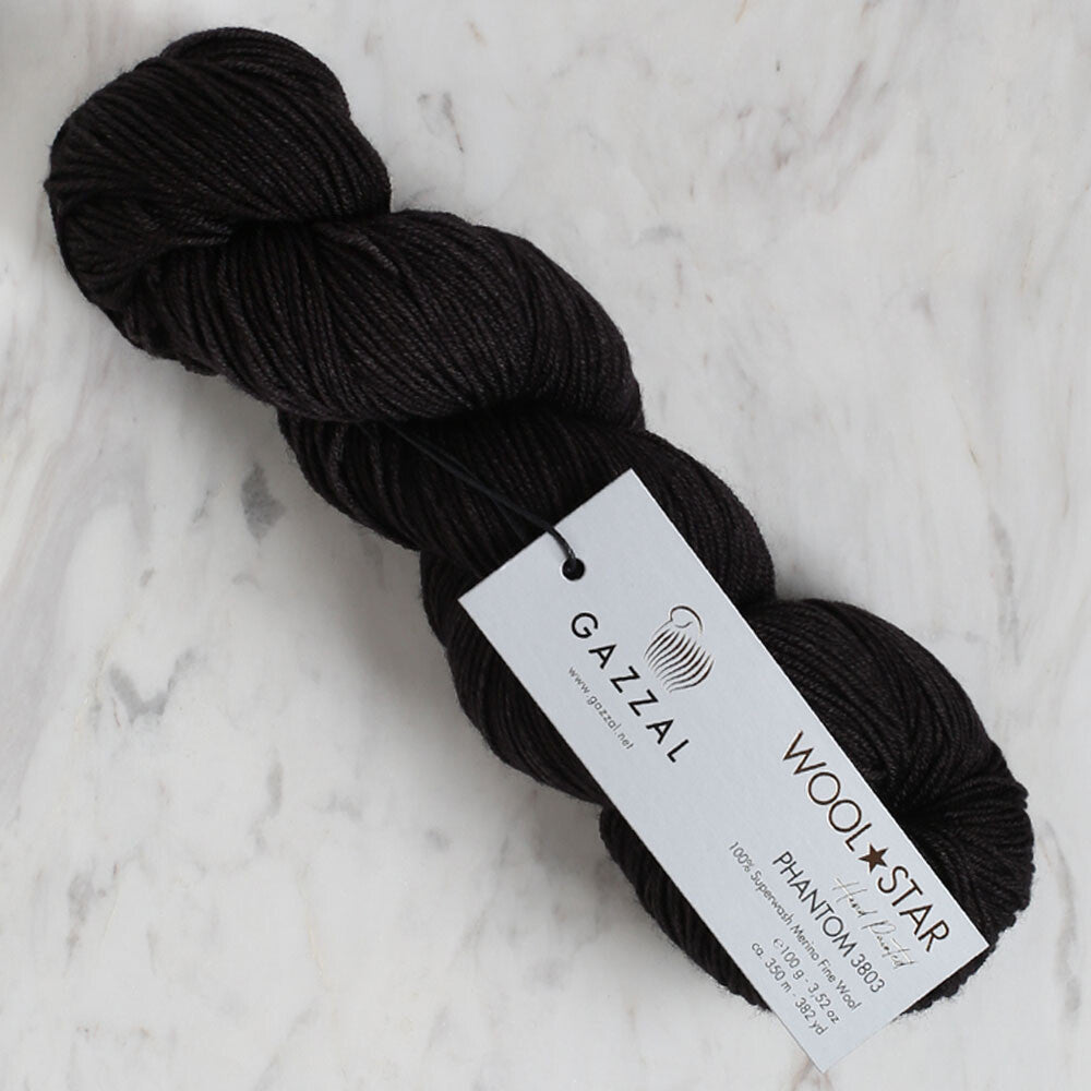 Gazzal Wool Star Yarn, Black - 3803