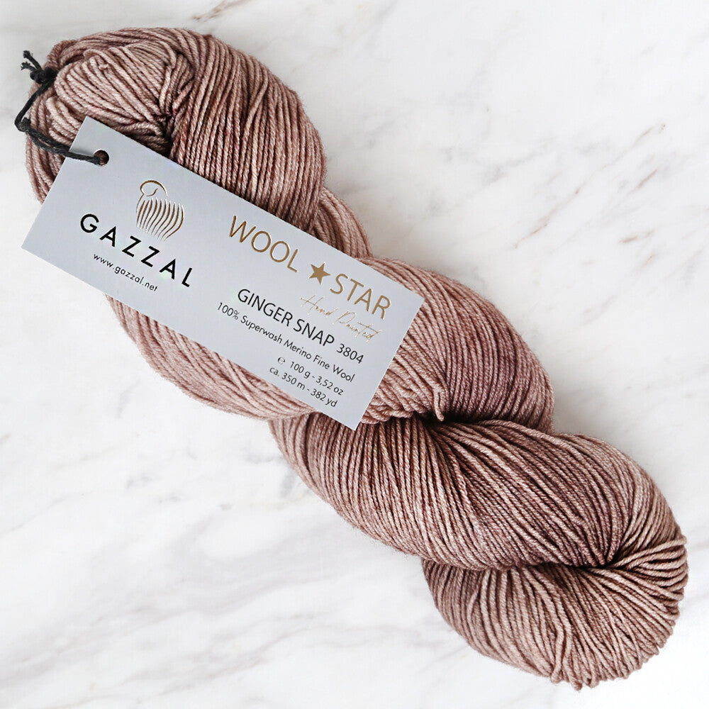 Gazzal Wool Star Yarn, Brown - 3804