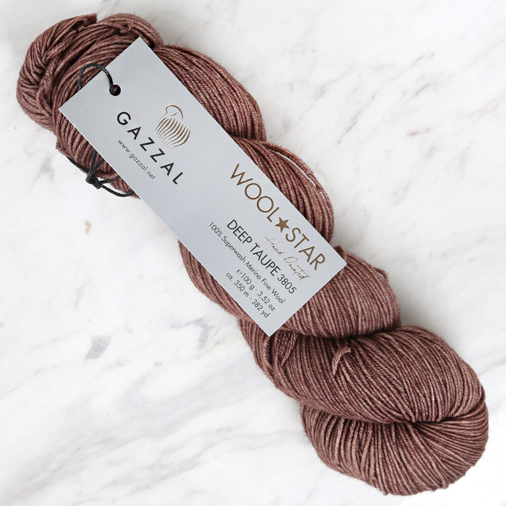 Gazzal Wool Star Yarn, Brown - 3805