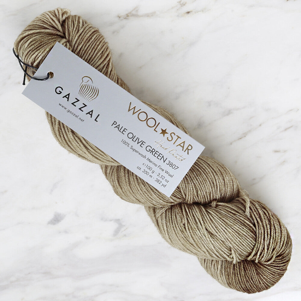 Gazzal Wool Star Yarn, Olive - 3807