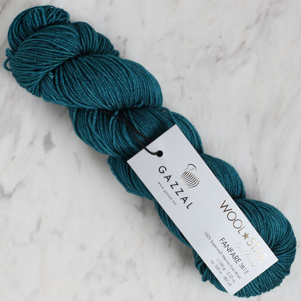 Gazzal Wool Star Yarn, Petrol Green - 3815