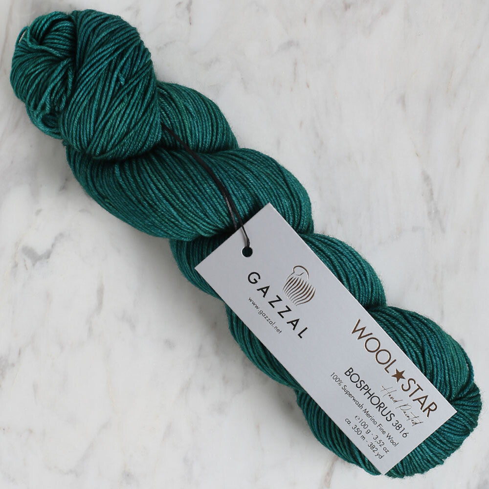 Gazzal Wool Star Yarn, Green - 3816