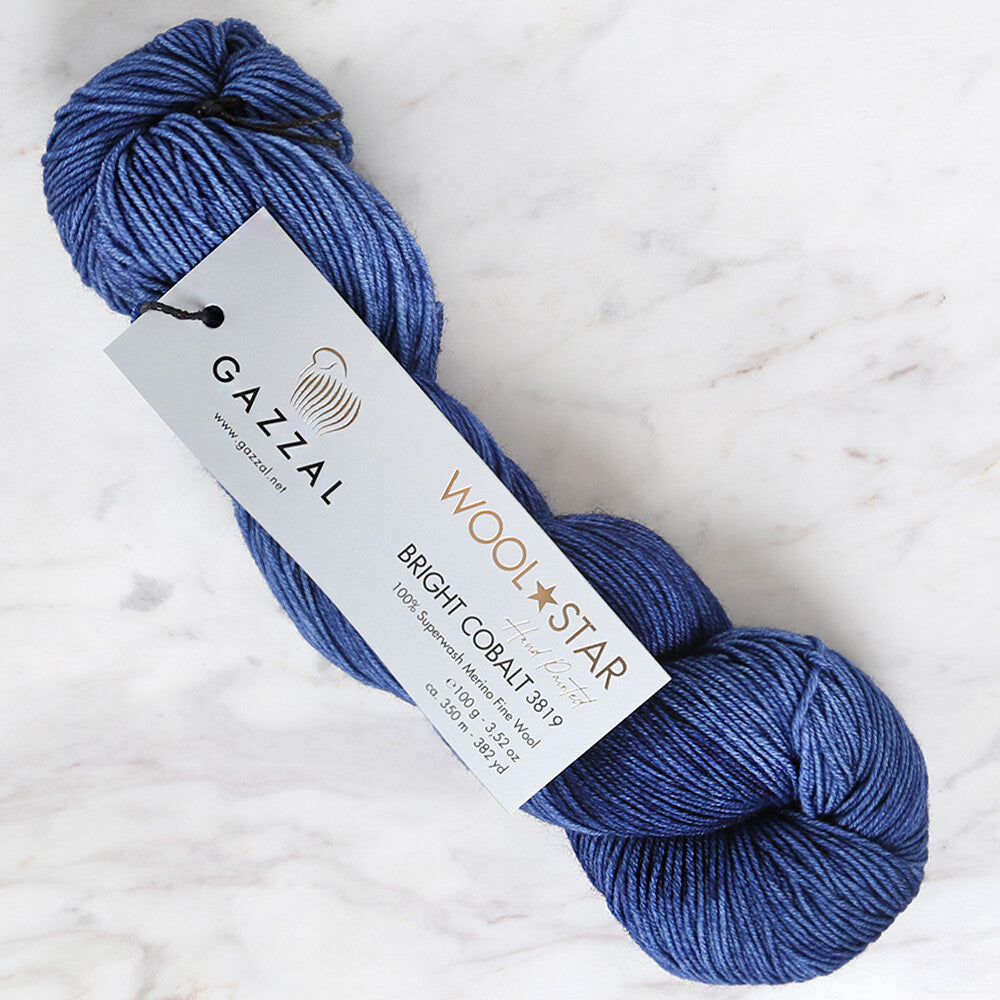 Gazzal Wool Star Yarn, Blue - 3819