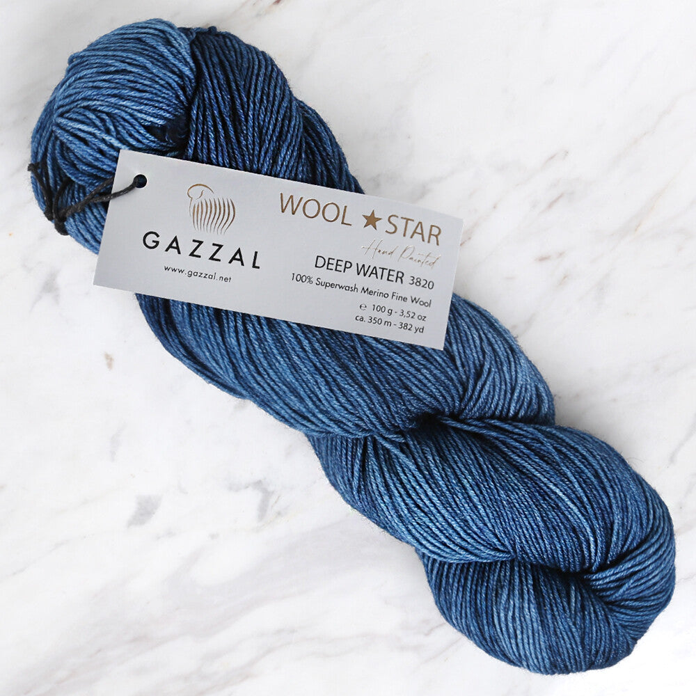 Gazzal Wool Star Yarn, Petrol Blue - 3820