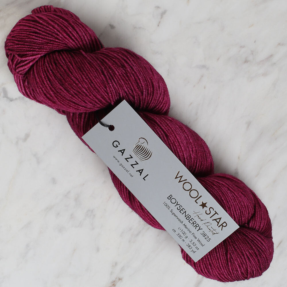 Gazzal Wool Star Yarn, Plum - 3825