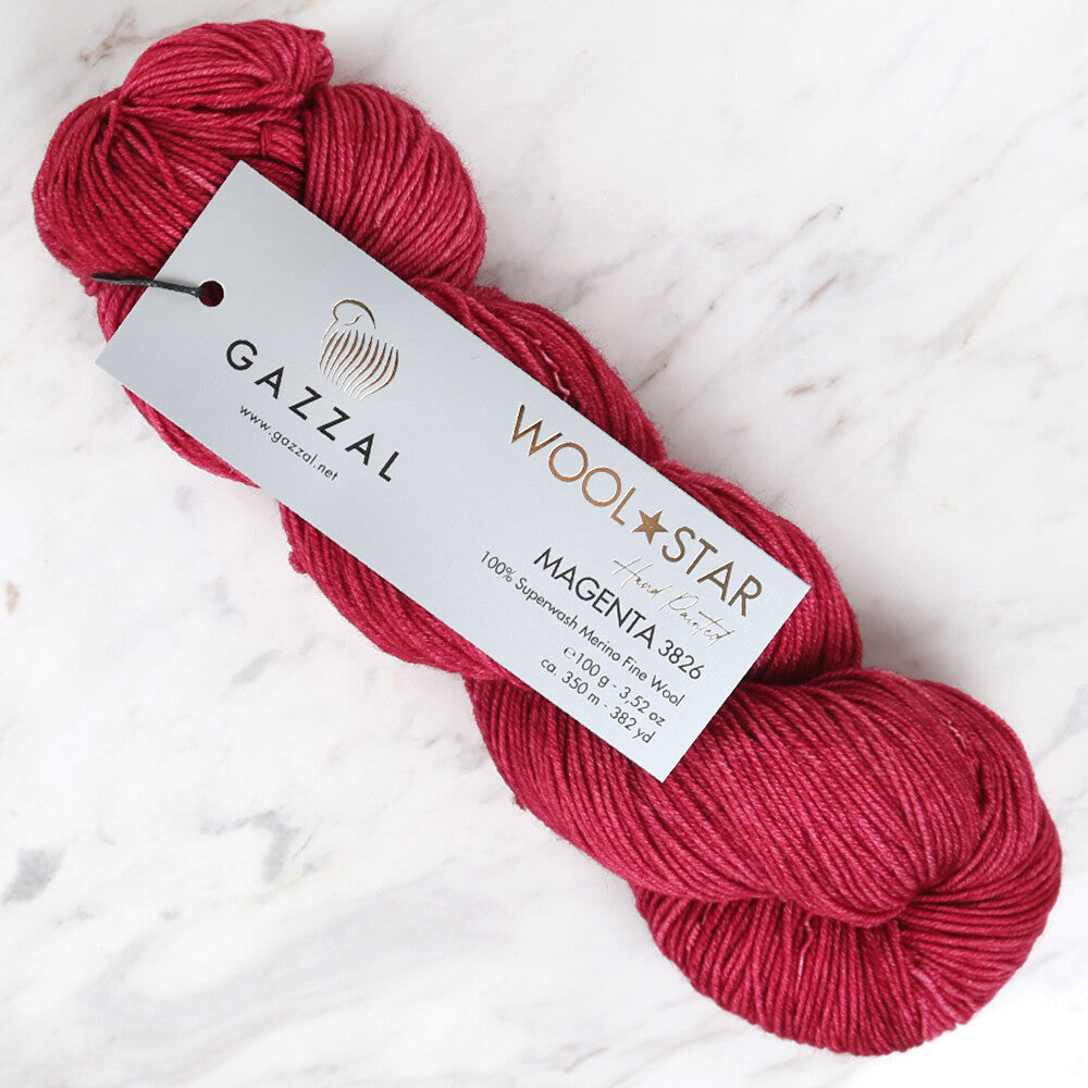 Gazzal Wool Star Yarn, Plum - 3826