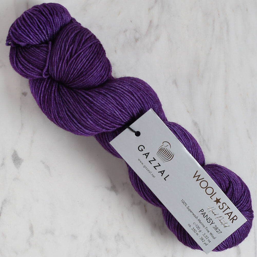 Gazzal Wool Star Yarn, Dark Purple - 3827