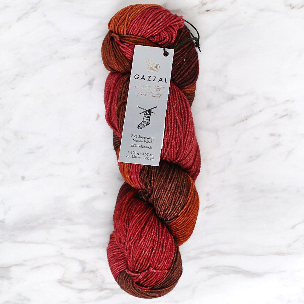 Gazzal Happy Feet Knitting Yarn, Variegated - 3268