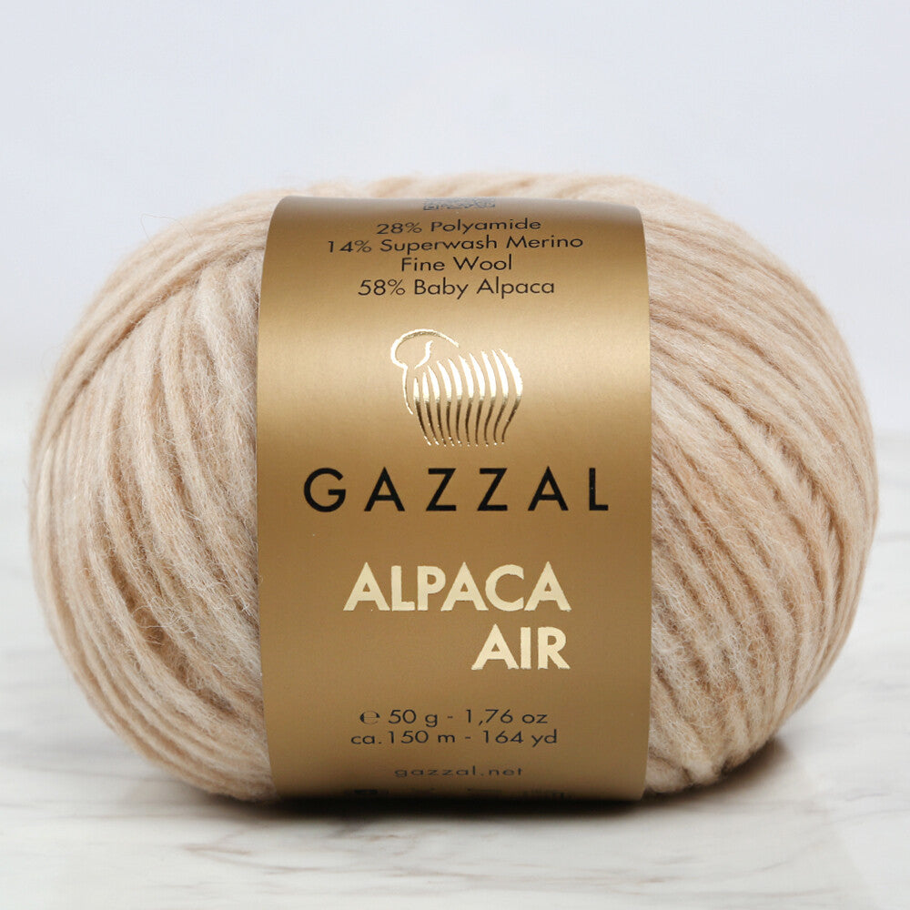 Gazzal Alpaca Air Knitting Yarn , Beige - C:74