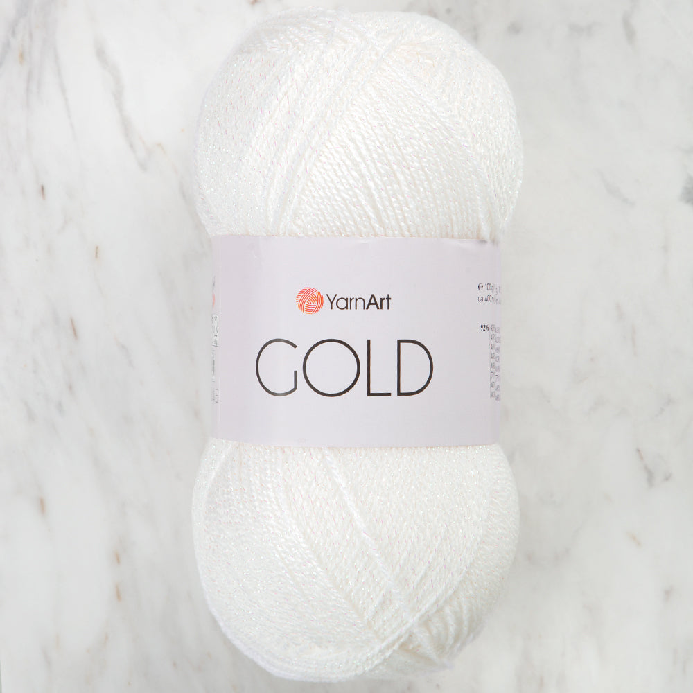 Yarnart GOLD Knitting Yarn, White - 9362