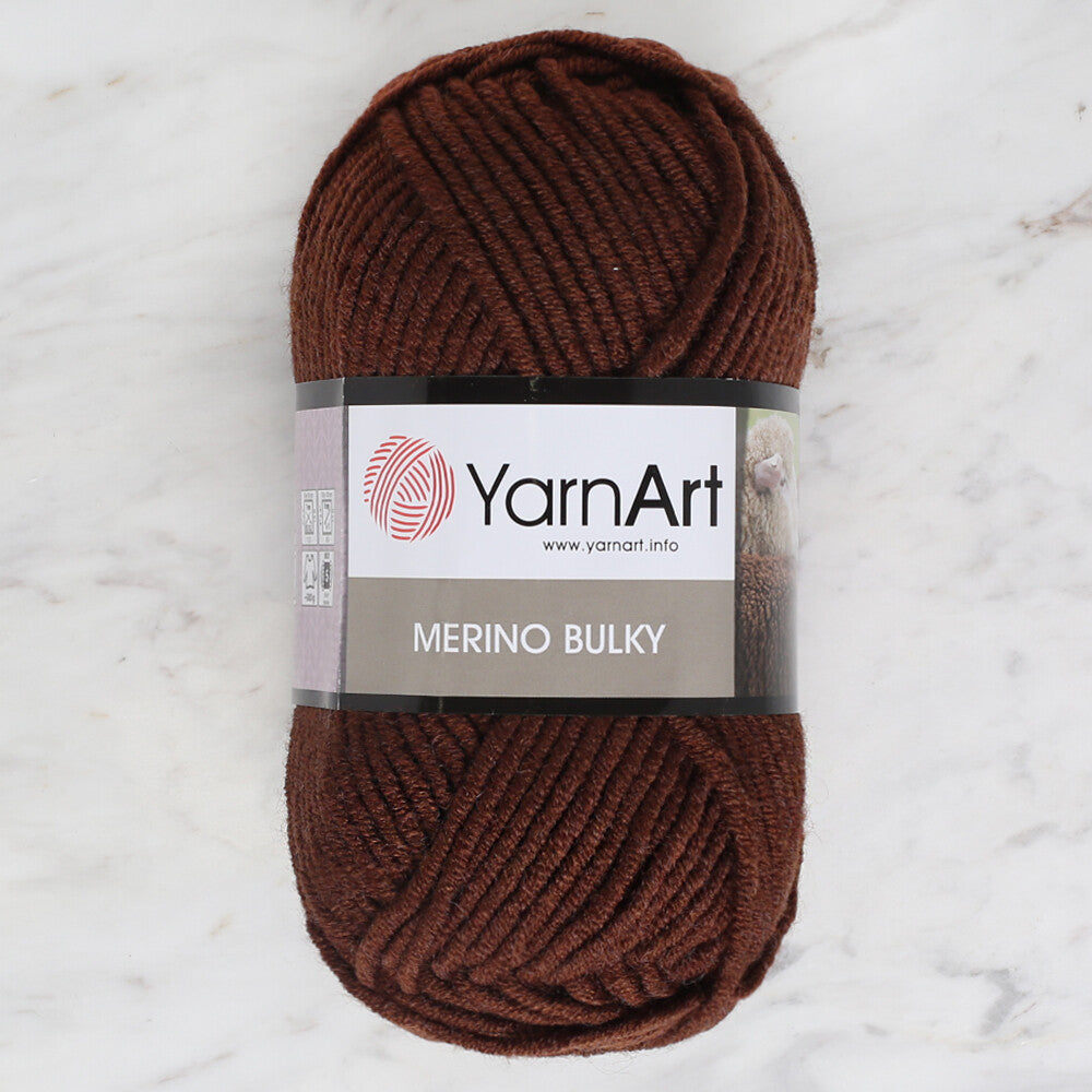 YarnArt Merino Bulky Yarn, Dark Brown - 3067