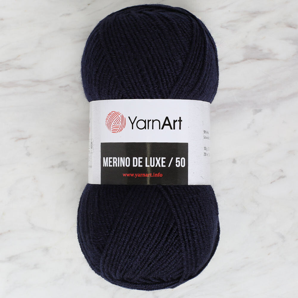 Yarnart Merino de Luxe / 50 Yarn, Navy Blue - 583