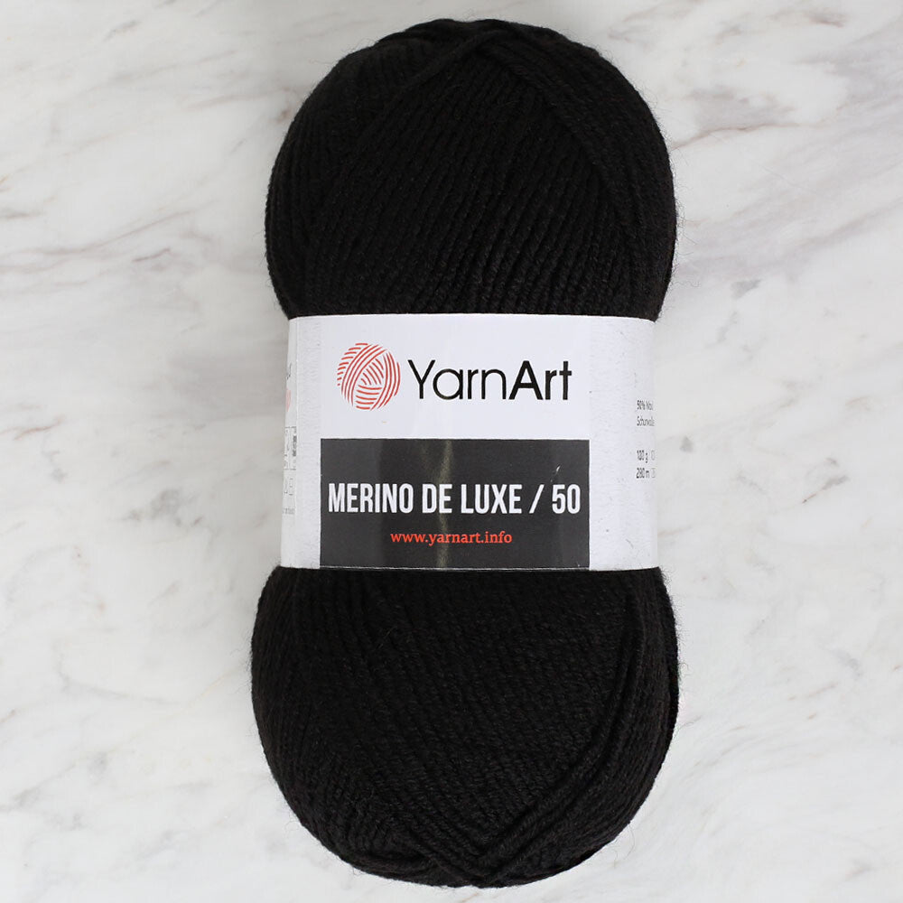 Yarnart Merino de Luxe / 50 Yarn, Black - 585