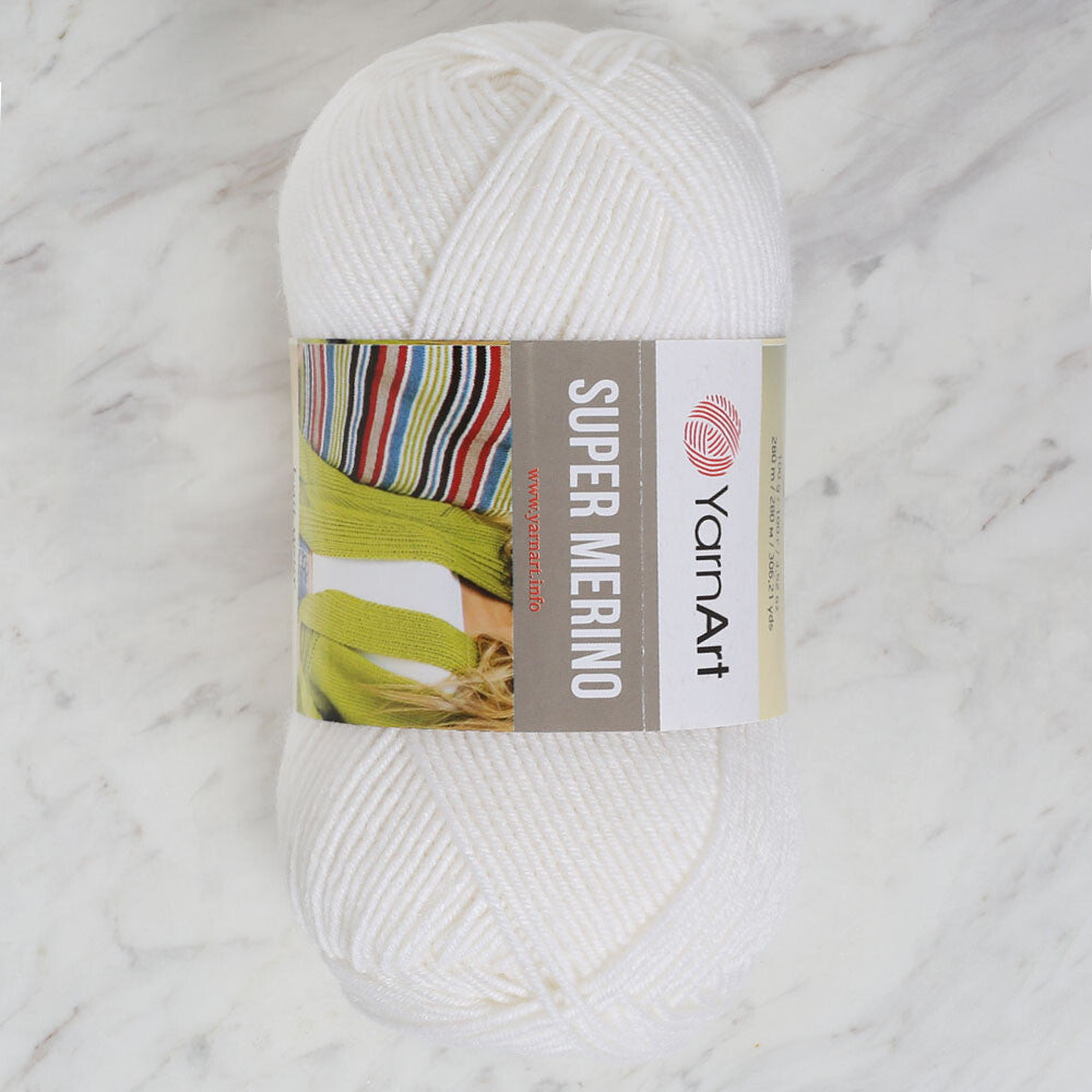 Yarnart Super Merino Yarn, Light Cream - 208