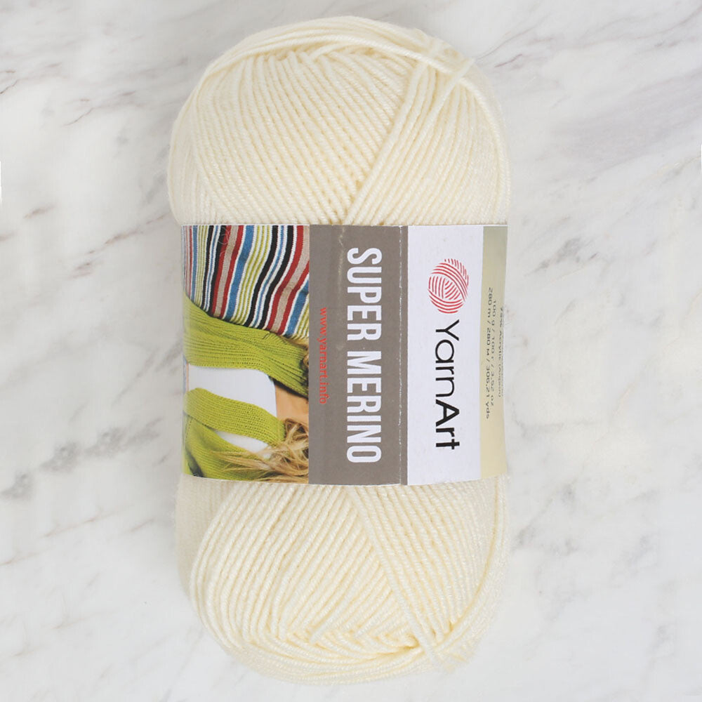 Yarnart Super Merino Yarn, Light Yellow - 256