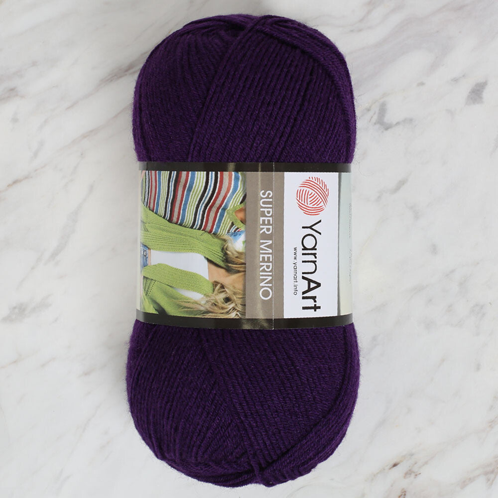 Yarnart Super Merino Yarn, Aubergine - 188