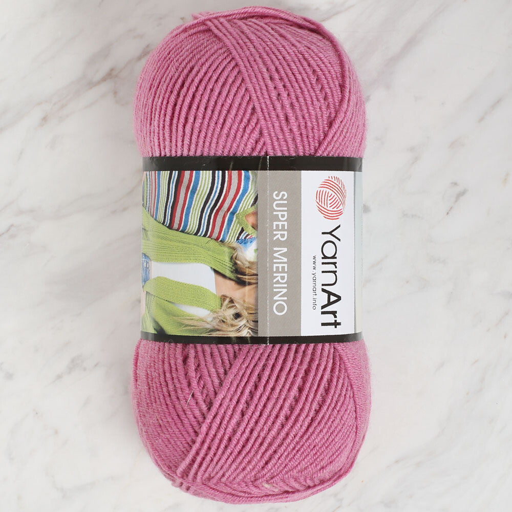 Yarnart Super Merino Yarn, Dusty Rose - 1249