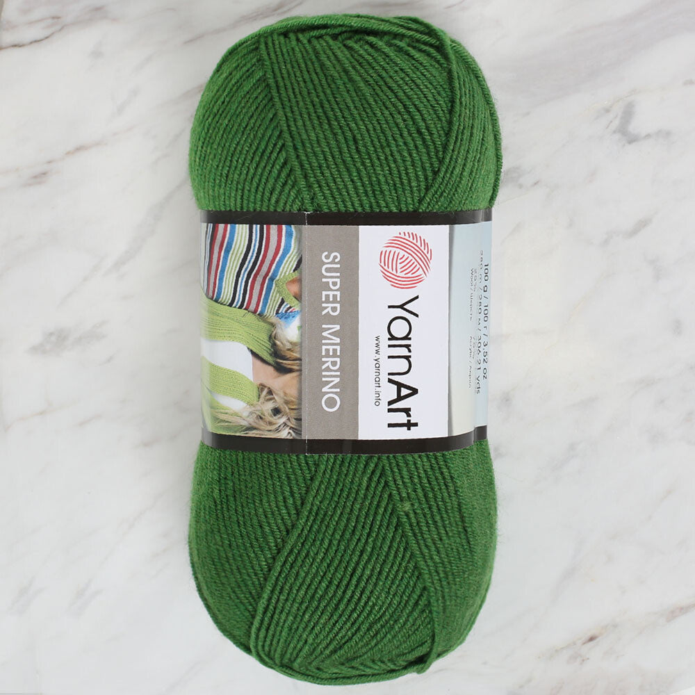 Yarnart Super Merino Yarn, Green - 6574