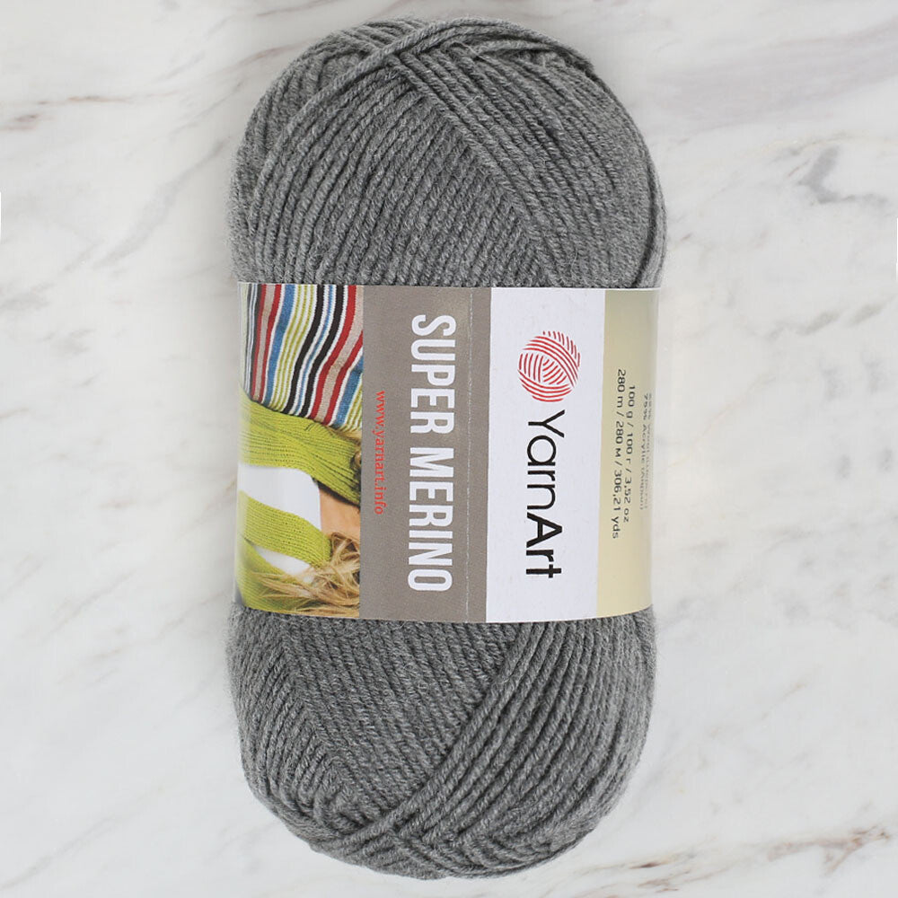 Yarnart Super Merino Yarn, Grey - 194