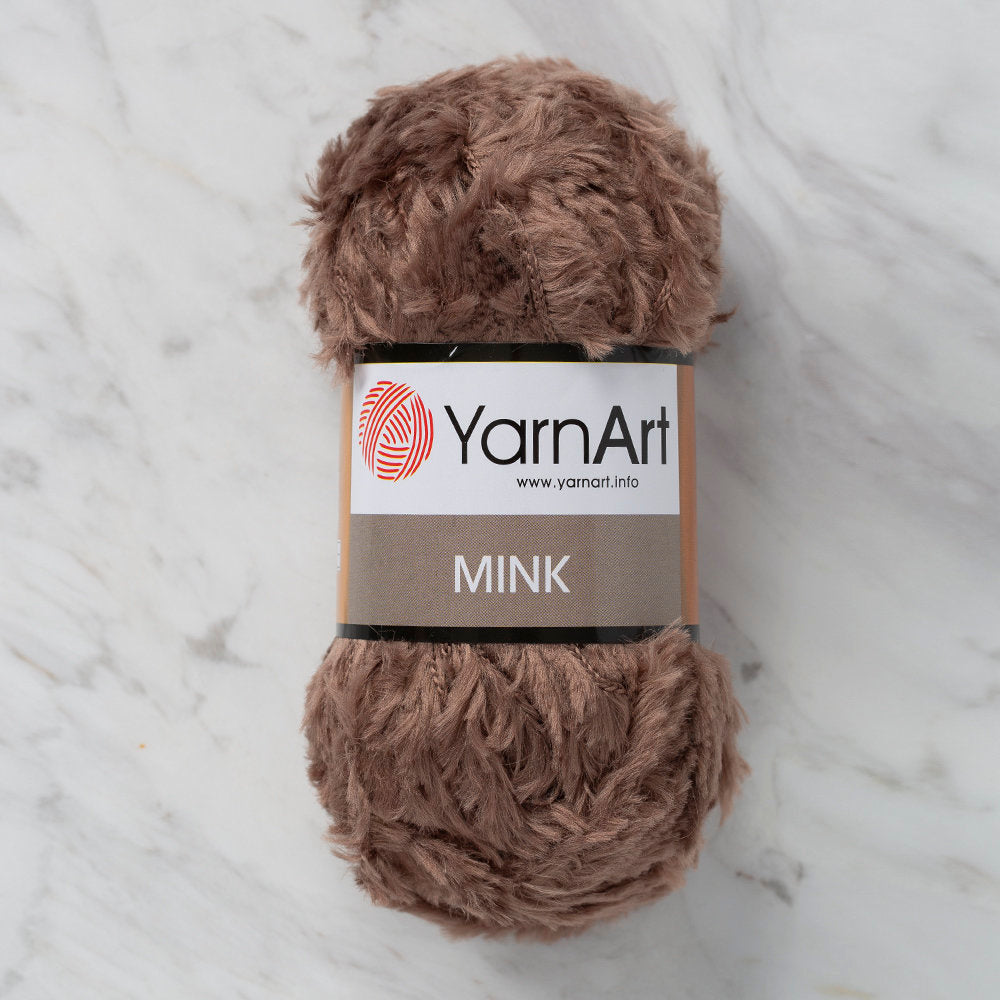YarnArt Mink 50gr Fluffy Yarn, Light Brown - 332