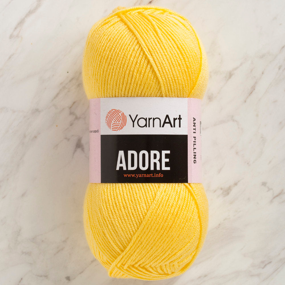 YarnArt Adore Anti-Pilling Yarn, Yellow - 332